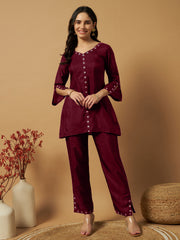 Matwali Embellished Silk Co-ord sets