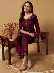 Matwali Embellished Silk Co-ord sets
