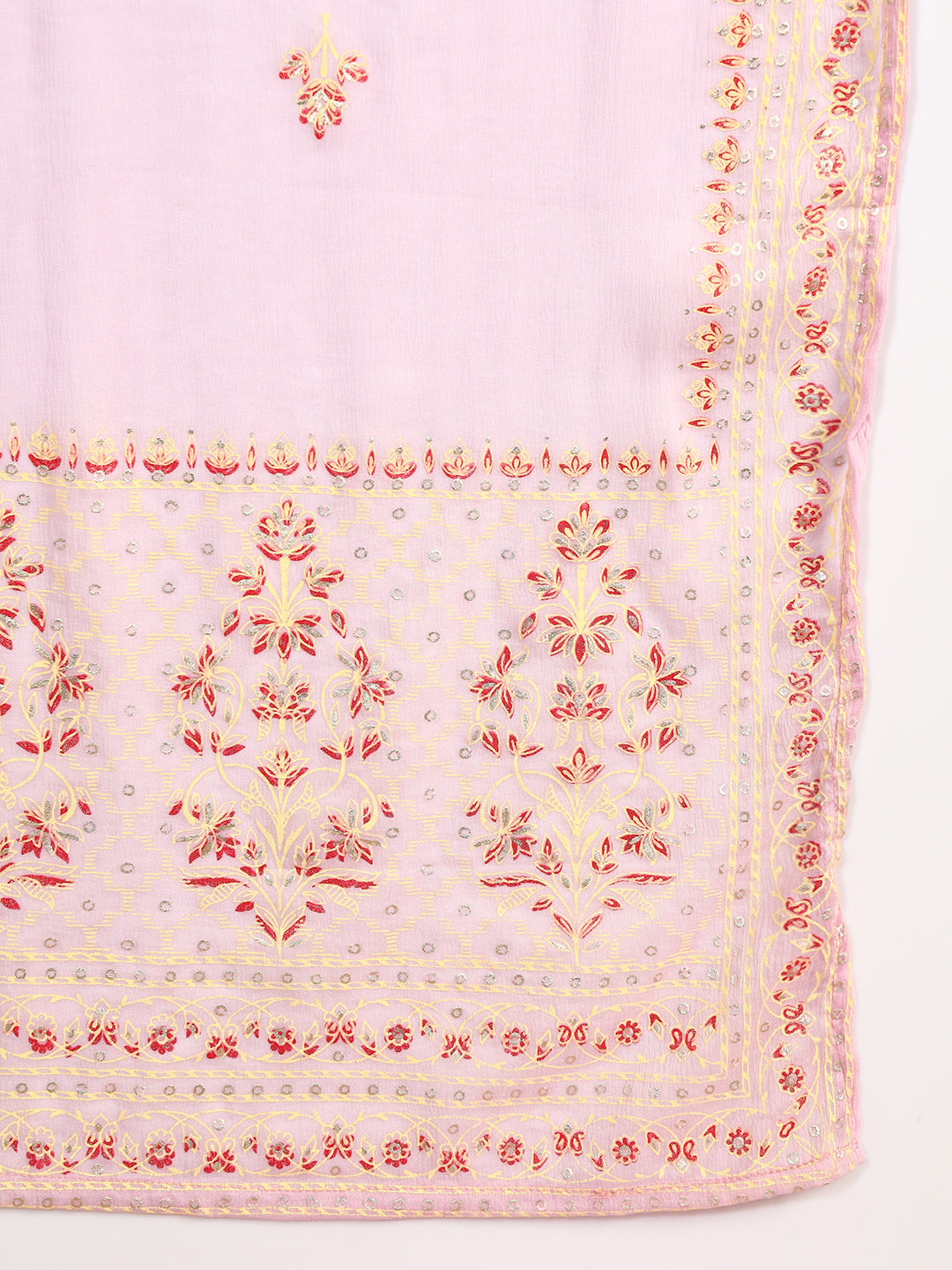 Women Floral Printed Straight Kurta With Trouser & Dupatta