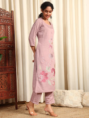 Women Women Floral Embroidered Kurta With Trousers & Dupatta Set