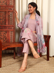 Women Women Floral Embroidered Kurta With Trousers & Dupatta Set