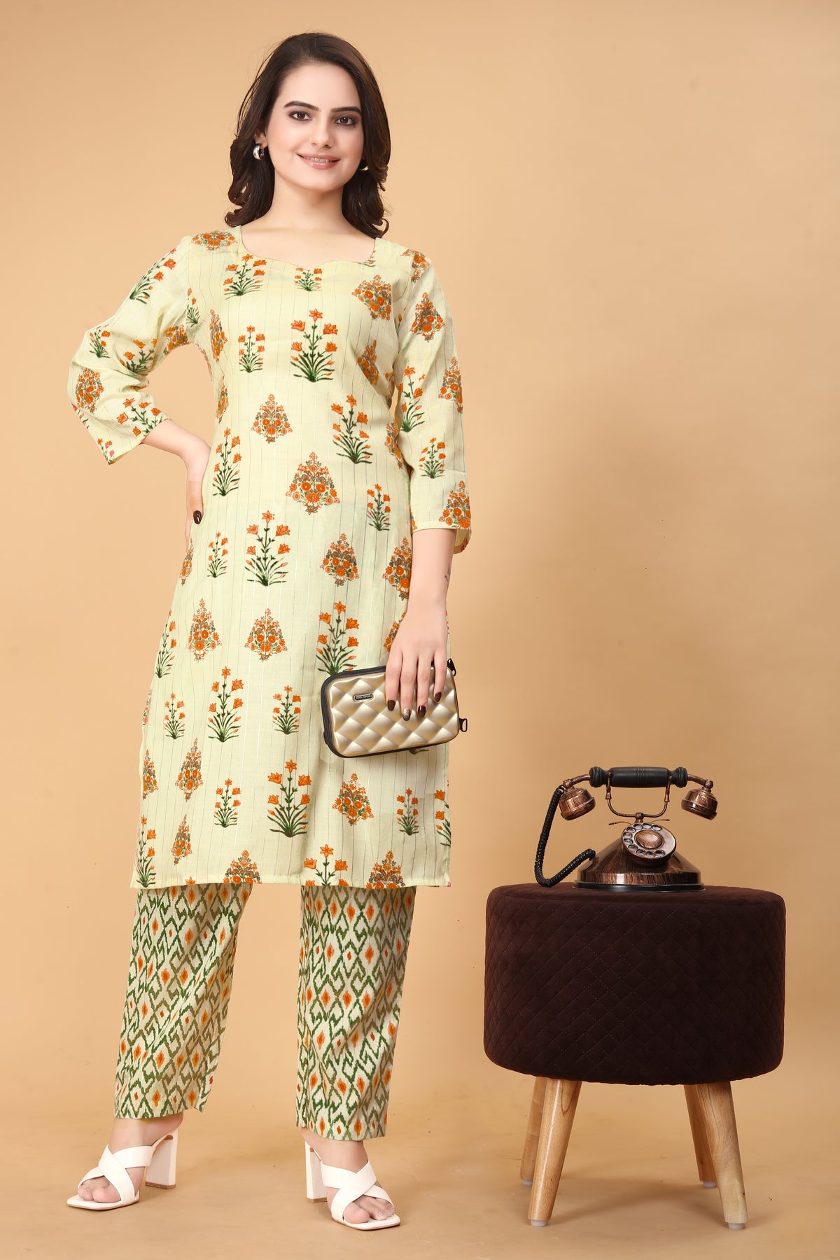 Printed Women Cotton Kurta Set