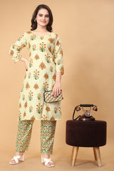 Printed Women Cotton Kurta Set