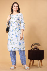 Printed Women Cotton Kurta Set