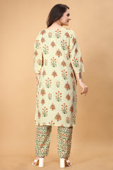 Printed Women Cotton Kurta Set