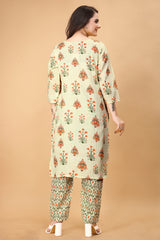 Printed Women Cotton Kurta Set