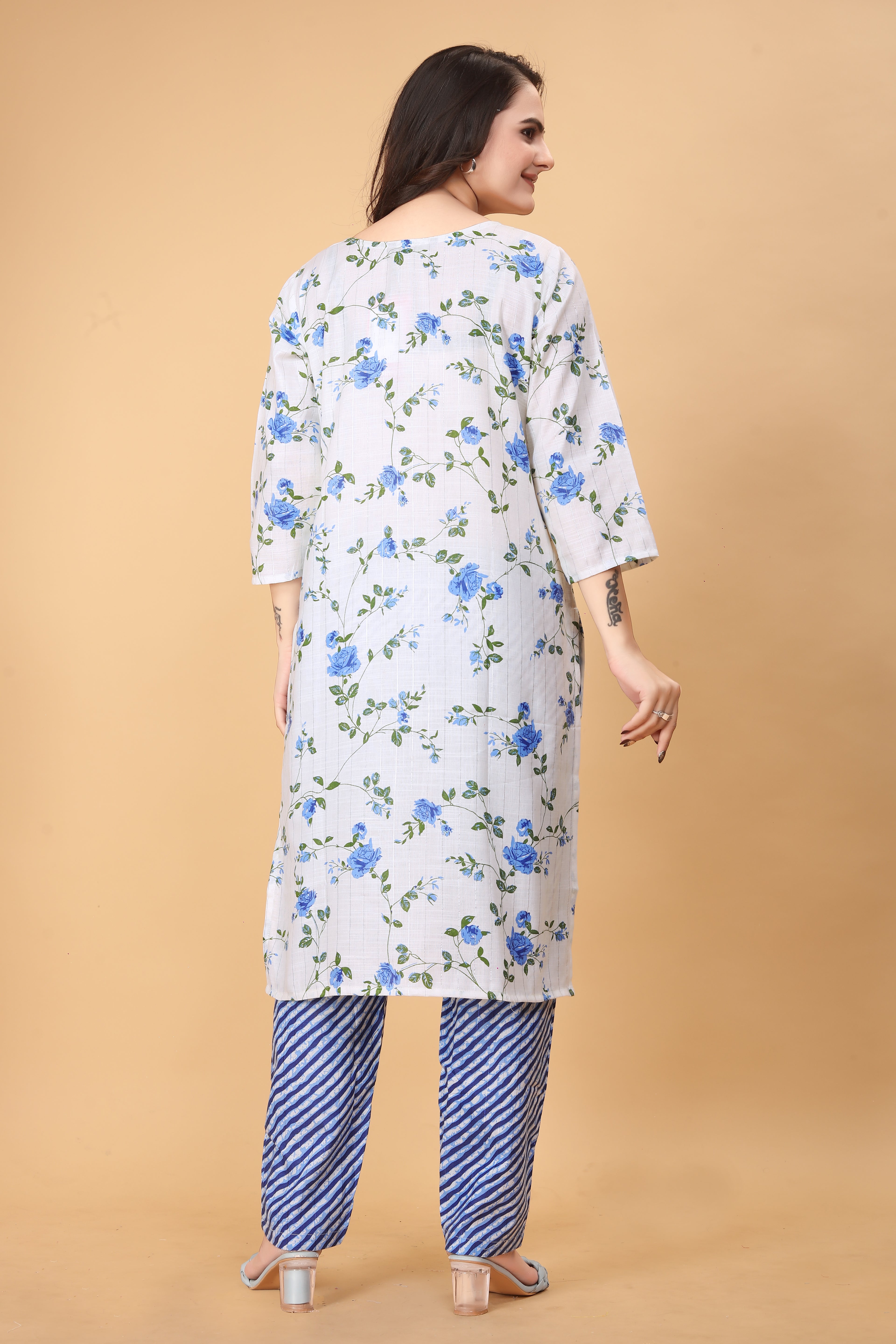 Printed Women Cotton Kurta Set