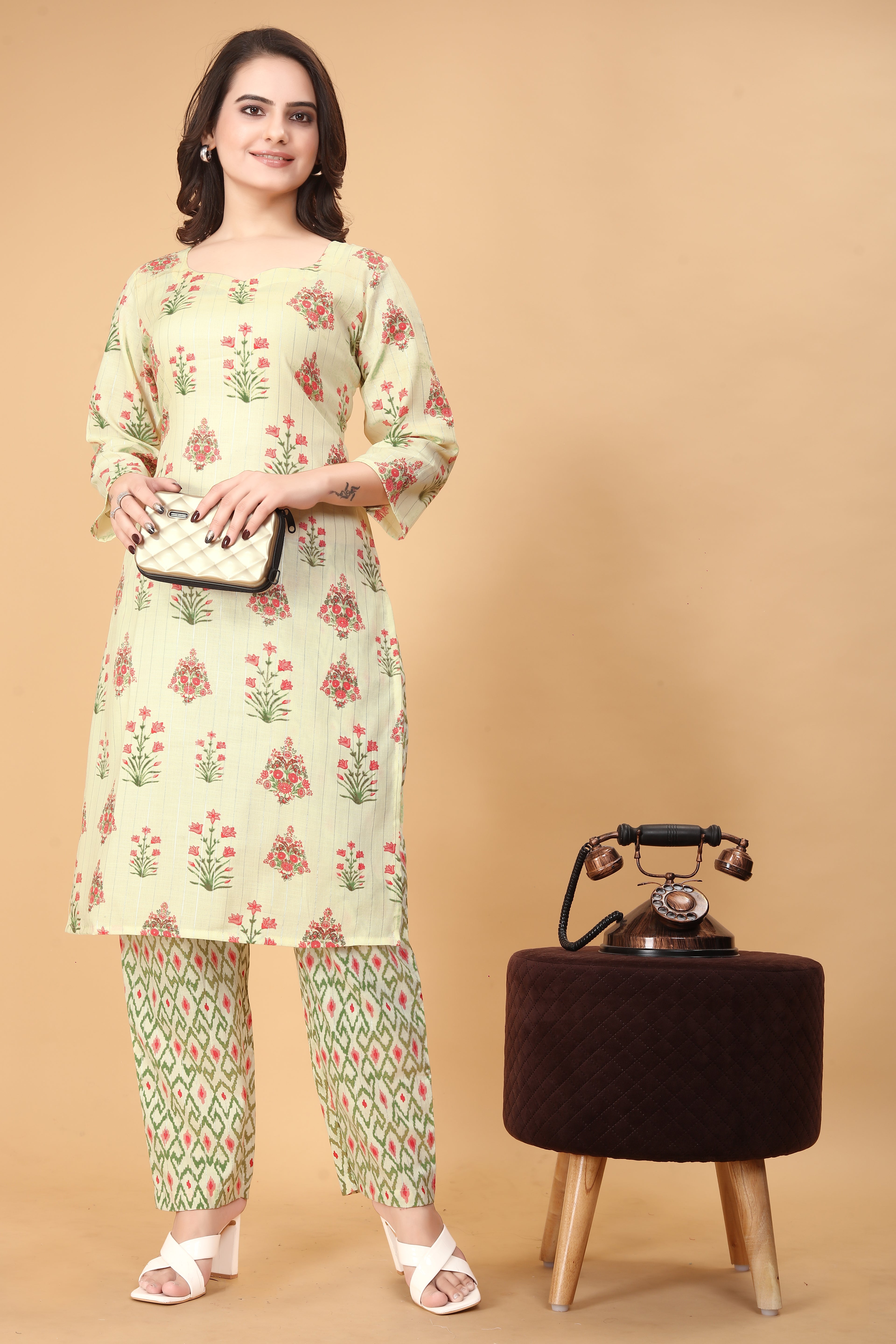 Printed Women Cotton Kurta Set