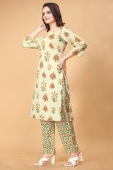 Printed Women Cotton Kurta Set