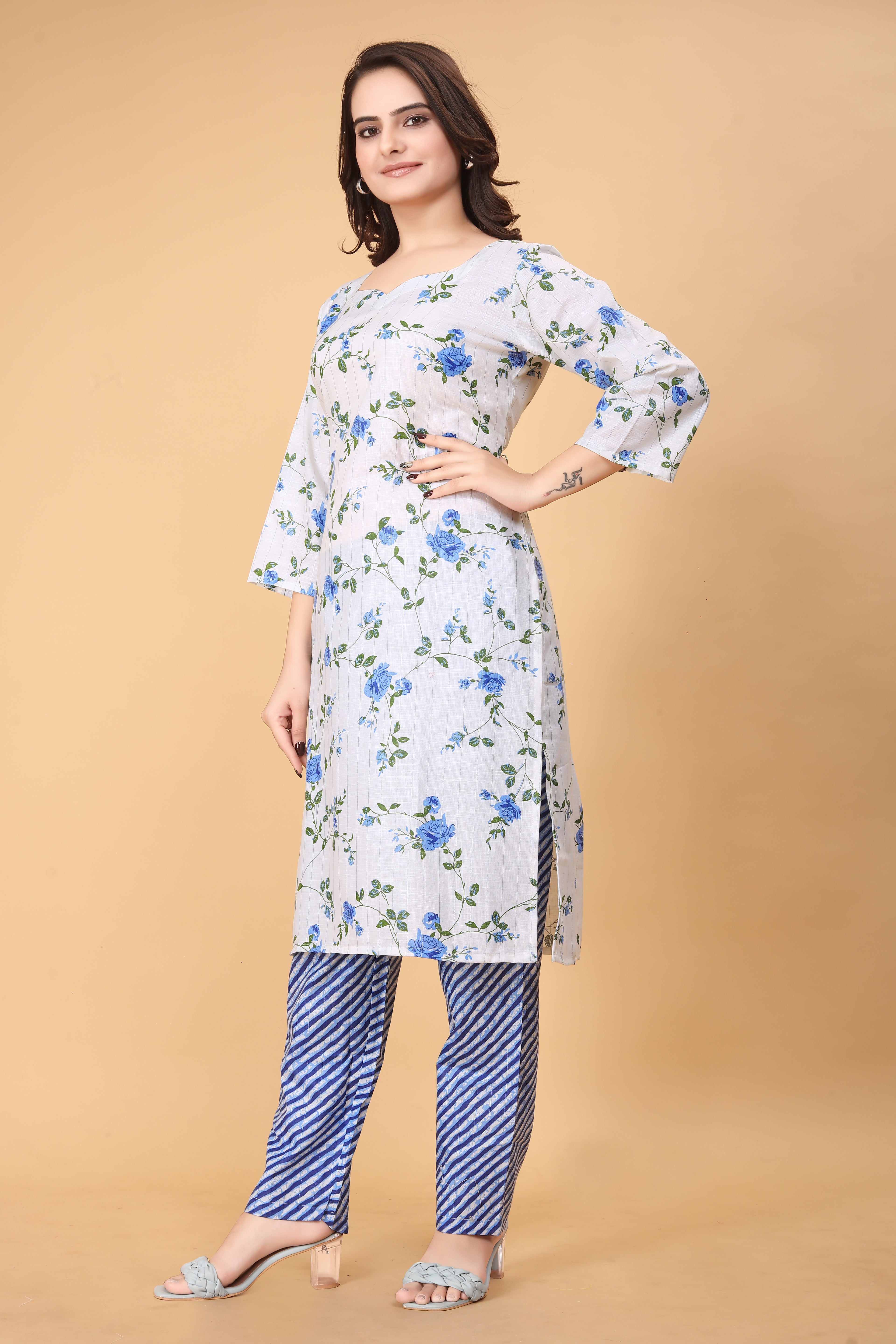 Printed Women Cotton Kurta Set