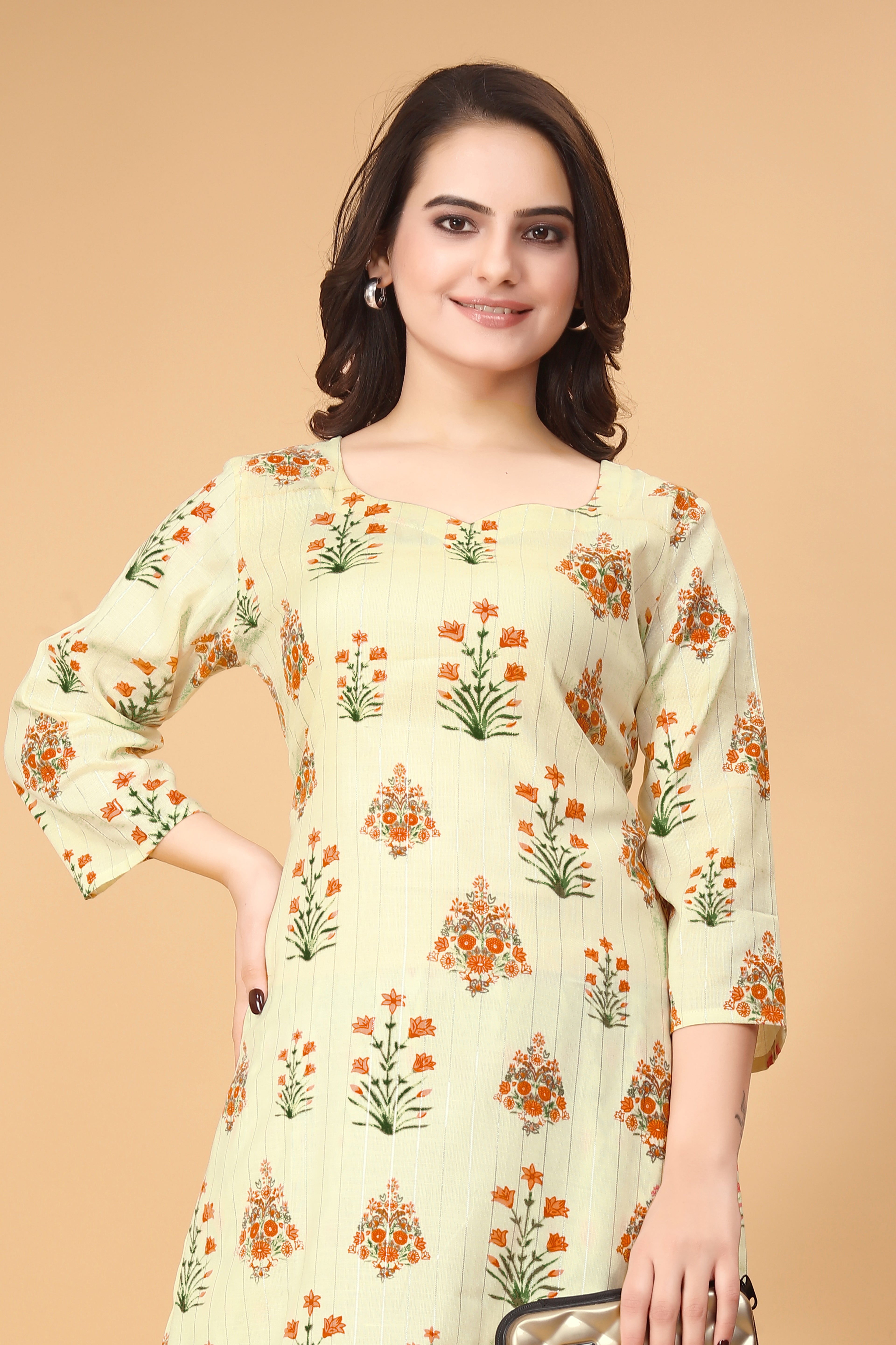 Printed Women Cotton Kurta Set