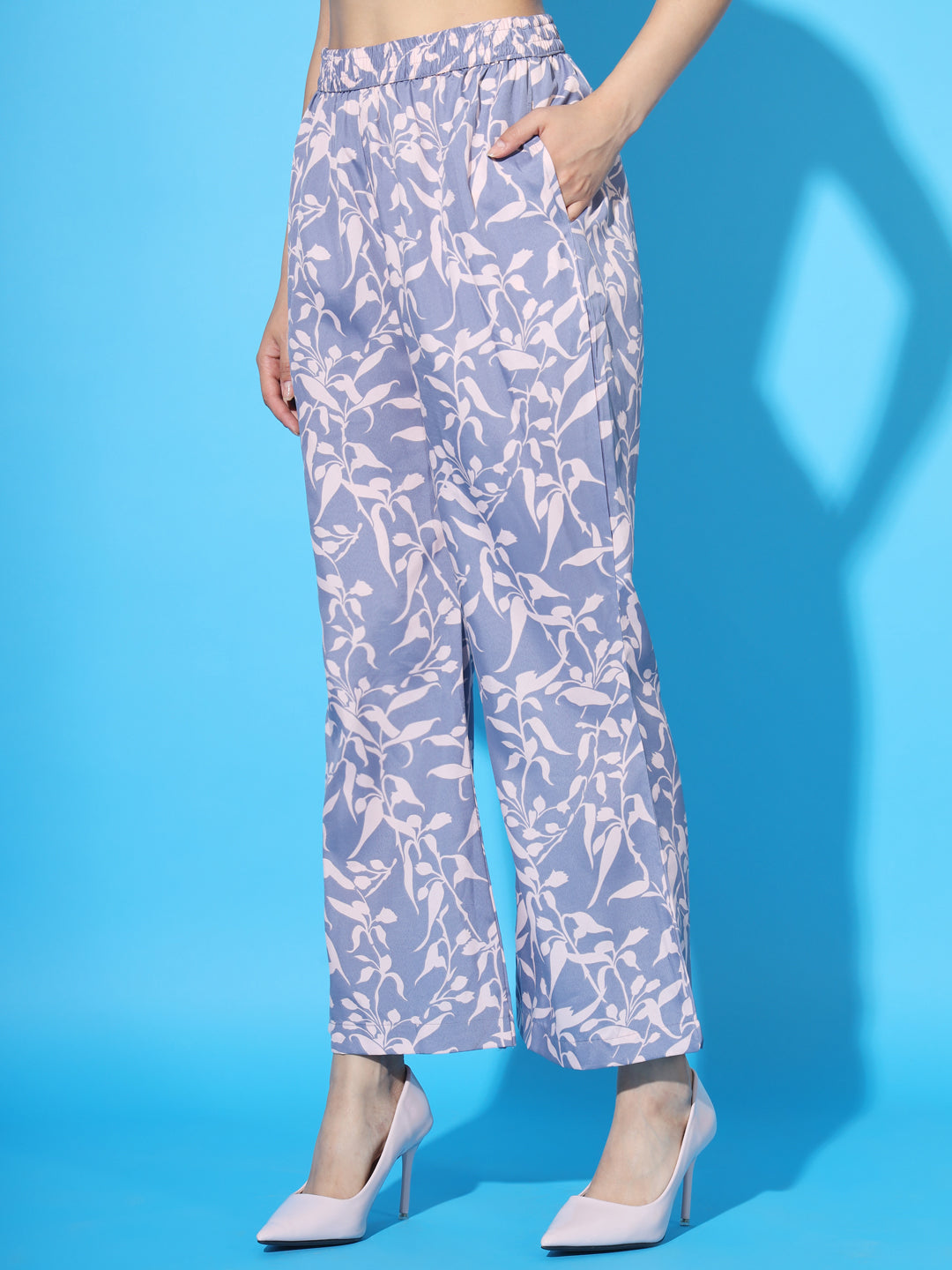 Women's Top with Pant Botnical Printed Co-ord Set