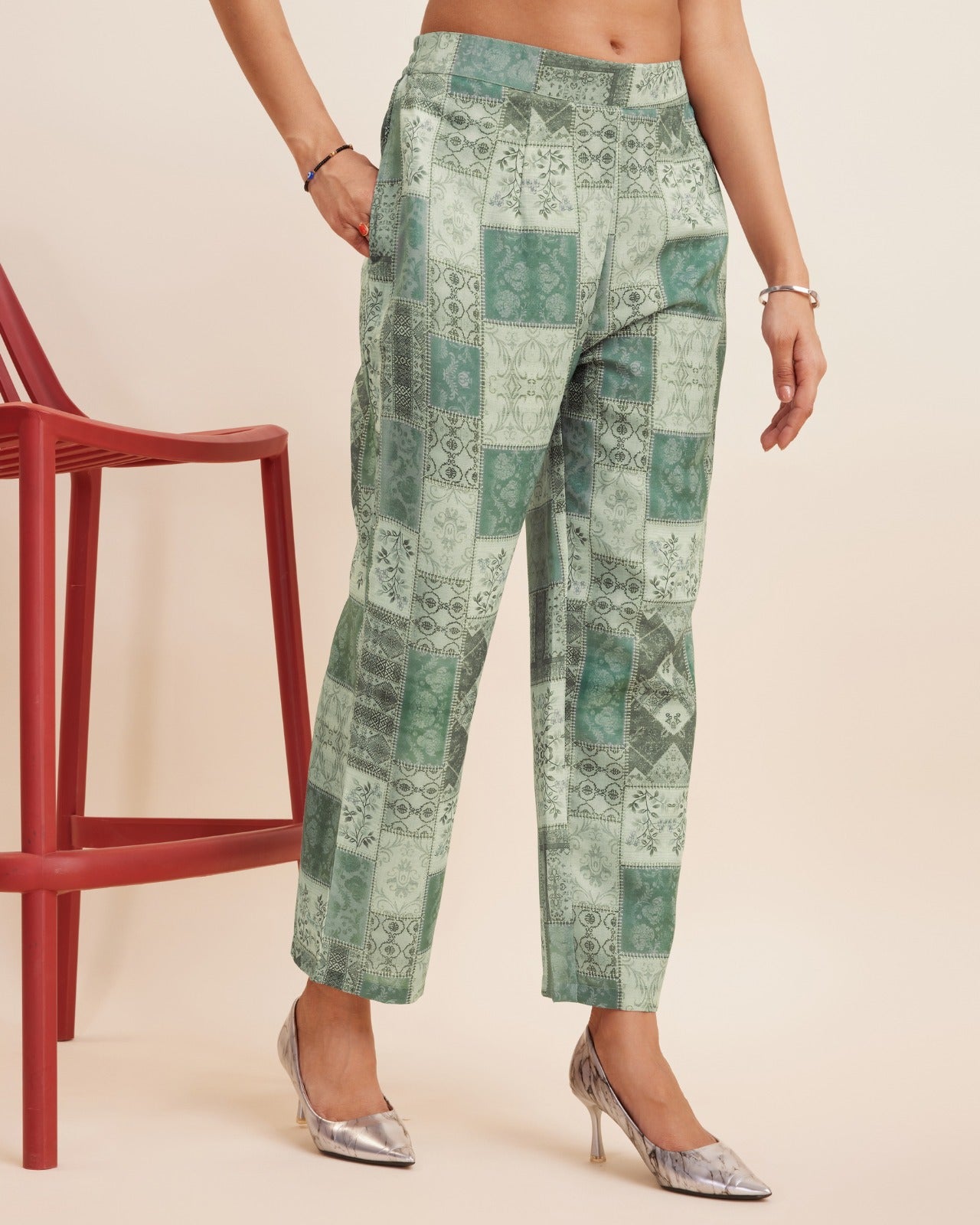 Angrakha Style Printed Top and Pant set