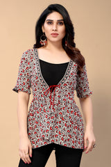 Women's Floral Printed V-Neck Shrug | Ethnic Jacket