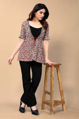 Women's Floral Printed V-Neck Shrug | Ethnic Jacket