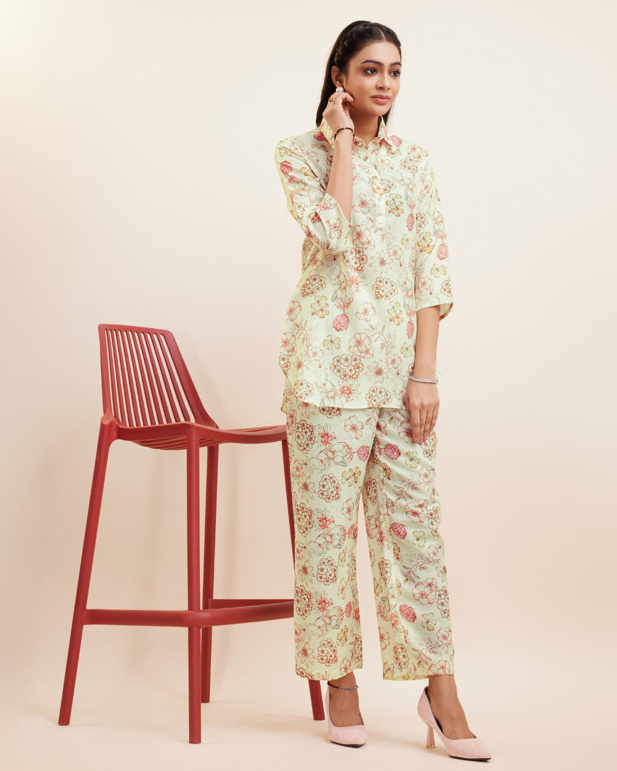 Printed Shirt and Pant Kurti set