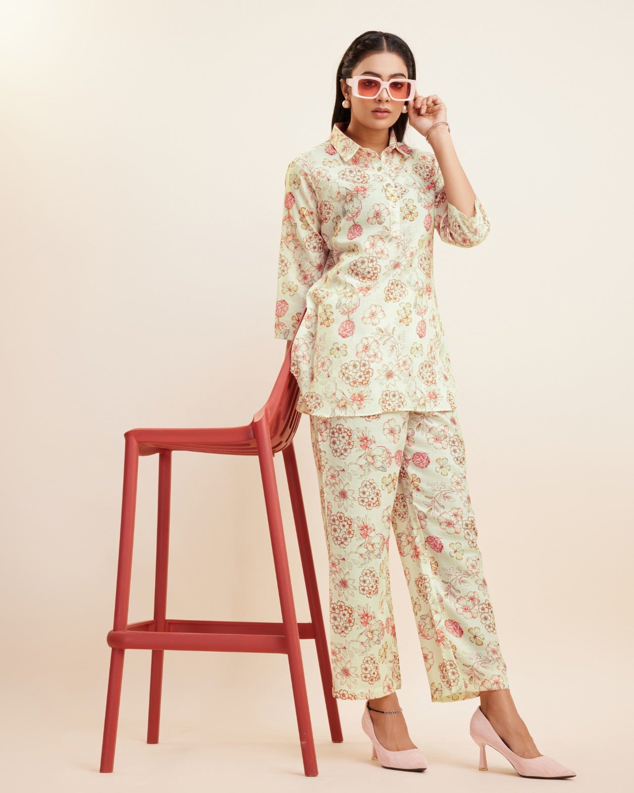 Printed Shirt and Pant Kurti set