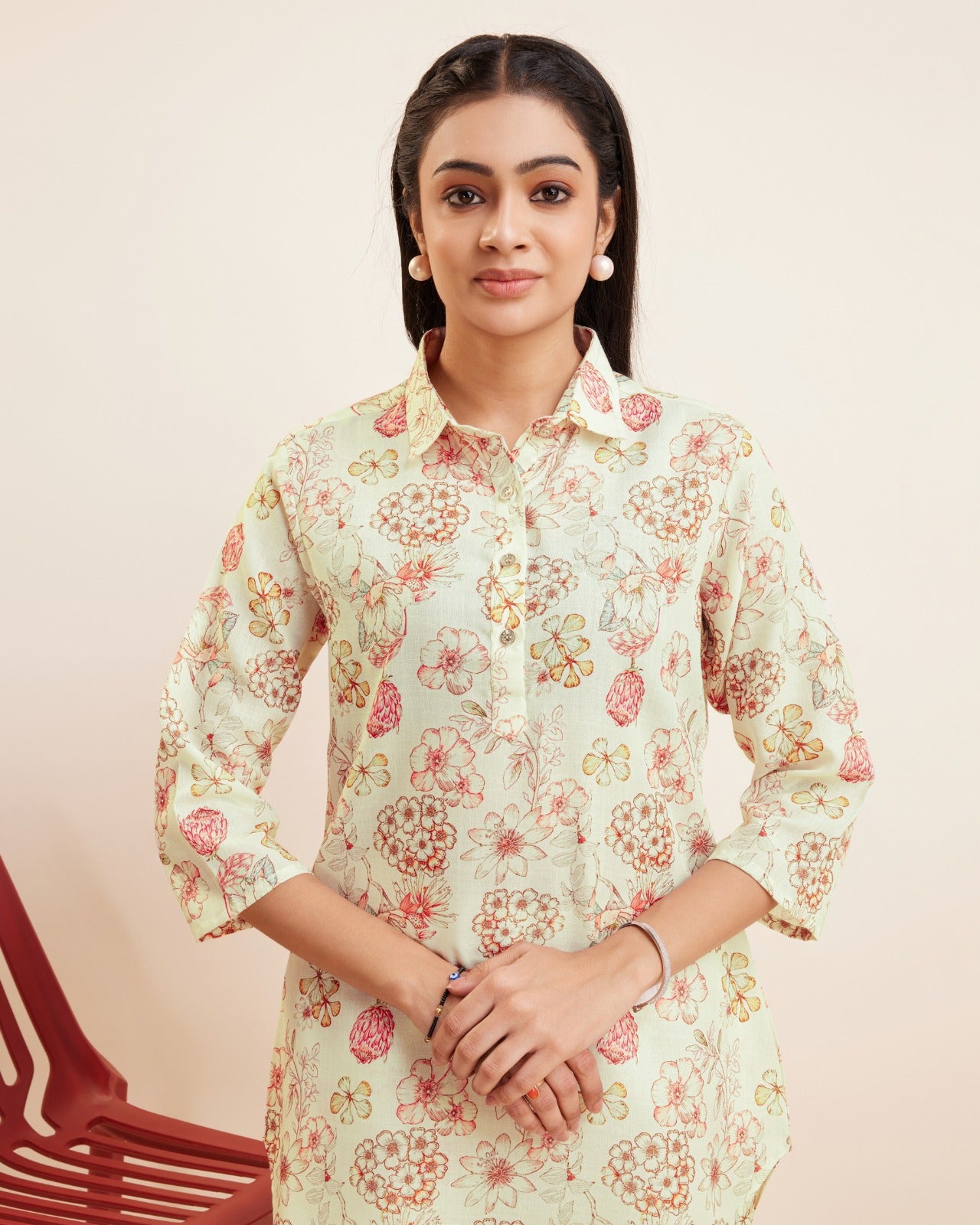 Printed Shirt and Pant Kurti set