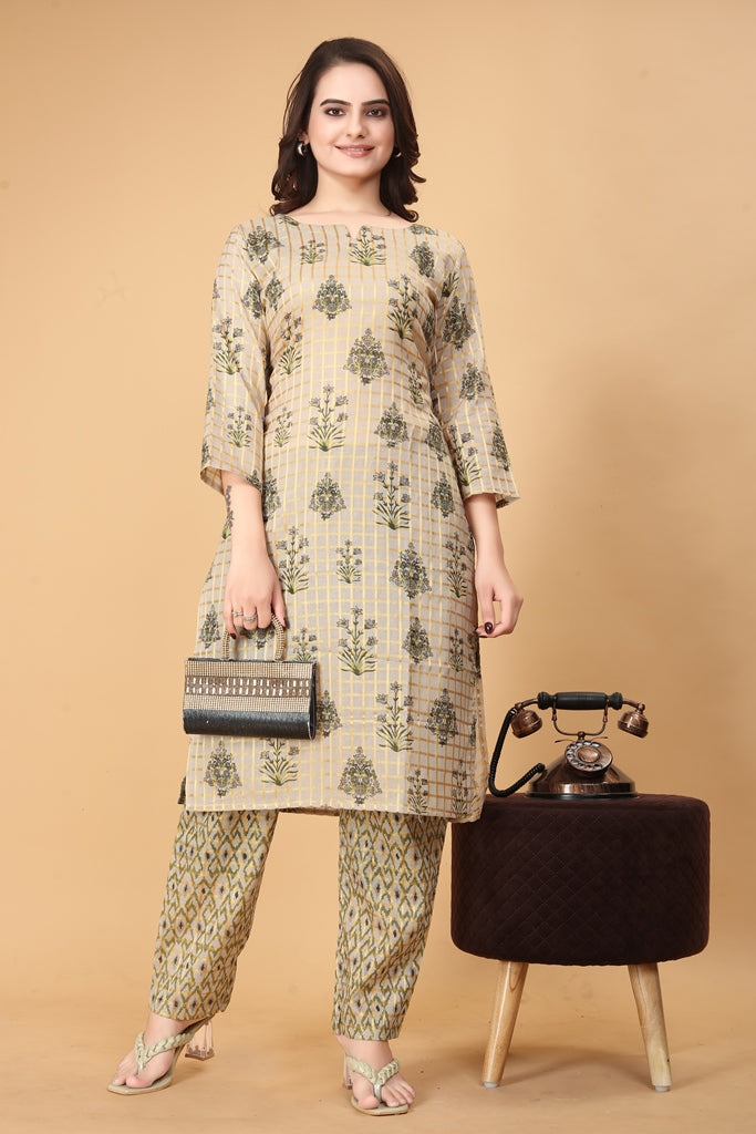 Printed Women Cotton Kurta Set