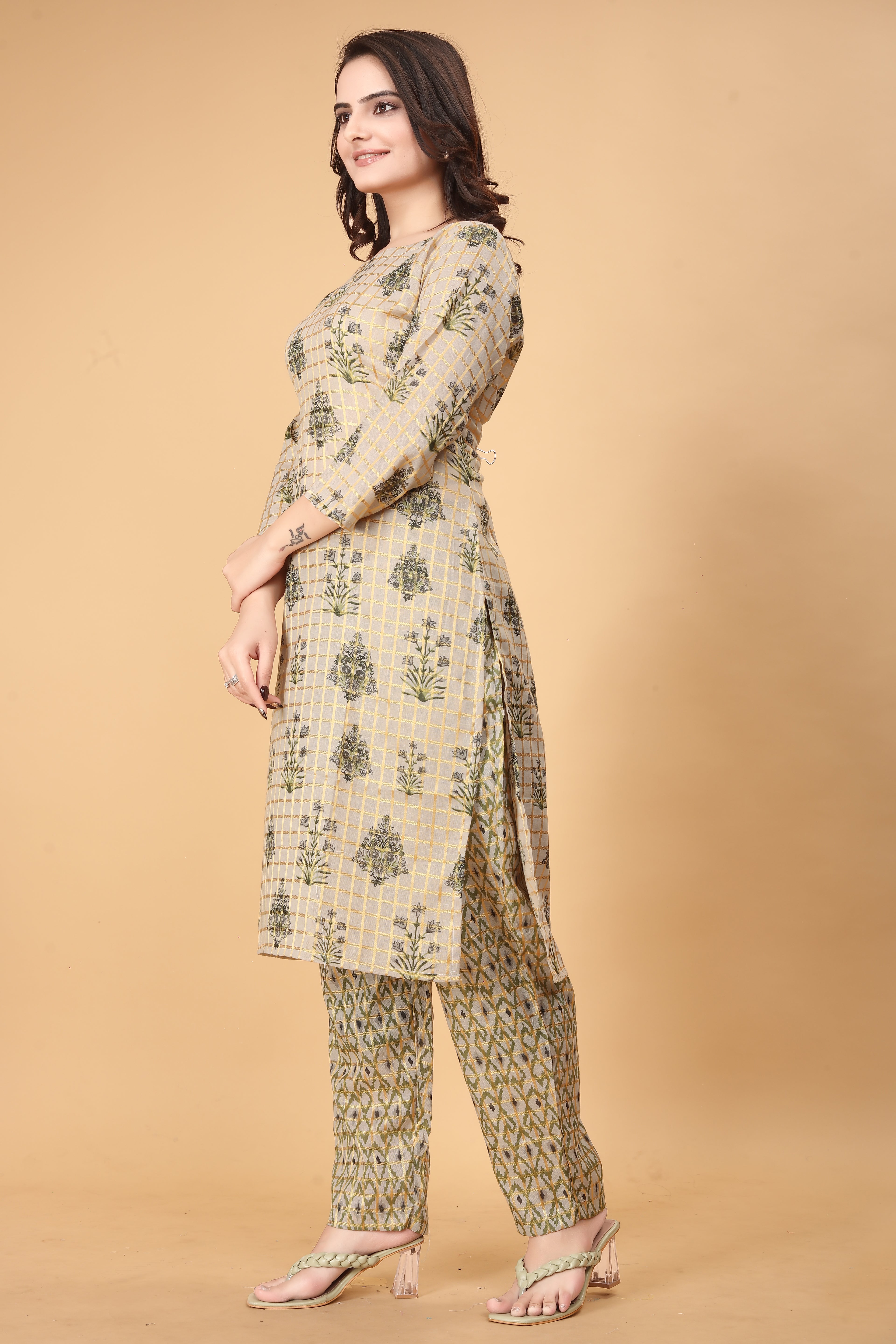 Printed Women Cotton Kurta Set