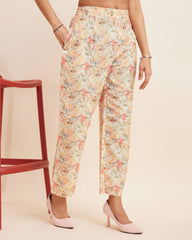 Floral printed Peplum style Kurti and Pant set