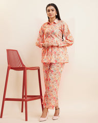 Floral printed Peplum style Kurti and Pant set