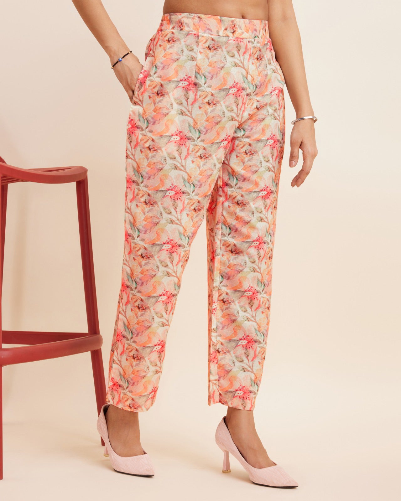 Floral printed Peplum style Kurti and Pant set