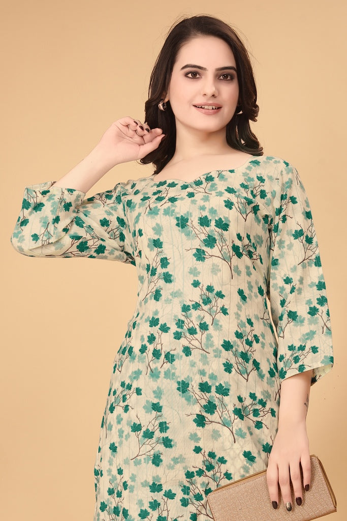 Printed Women Cotton Kurta Set